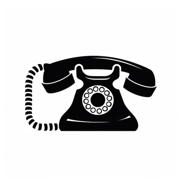 Foto icono minimalista estencillado de un teléfono antiguo en gráfico vectorial en negrita en negrita