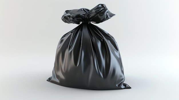 Foto un icono minimalista y moderno renderizado en 3d de una bolsa de basura perfecto para proyectos de diseño web o ambientales este icono simple pero llamativo está aislado en un fondo blanco prístino.