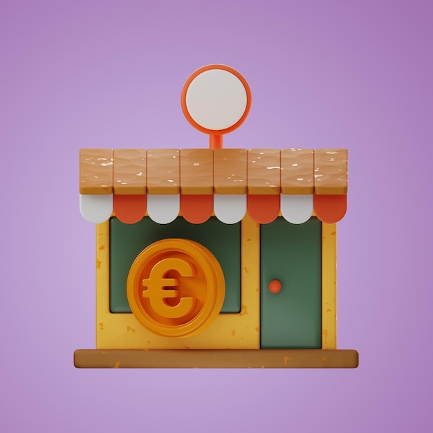 Icono de moneda Premium Money Finance 3D rendering sobre fondo aislado