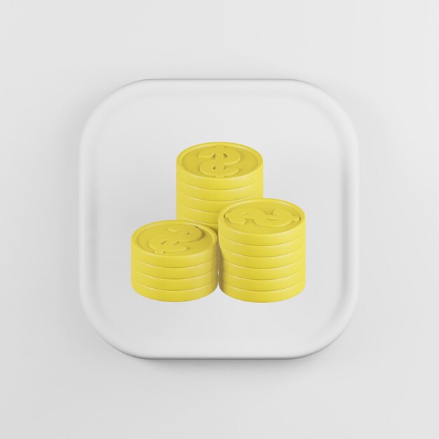 Icono de monedas amarillas dobladas en estilo de dibujos animados.