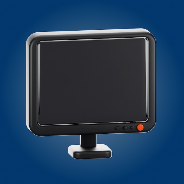 Icono de monitor de renderización 3D Gadget y concepto de tecnología