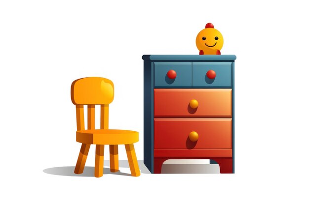 Foto icono de muebles para niños sobre fondo blanco