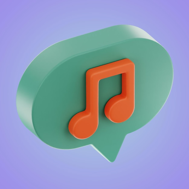 Icono de música premium representación 3d sobre fondo aislado