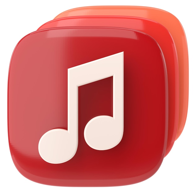 Icono de música Símbolo de música Ilustración 3D