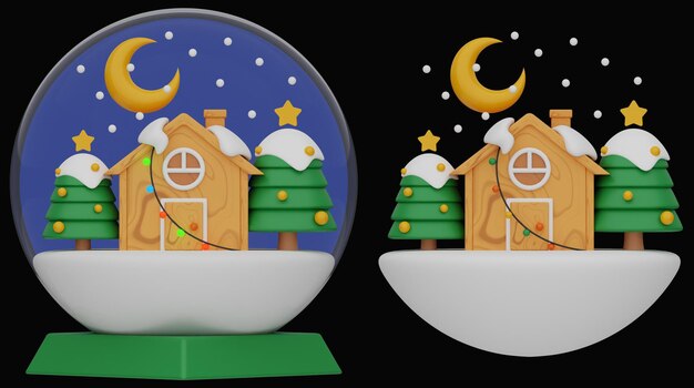 Icono de Navidad 3D rendering sobre fondo aislado