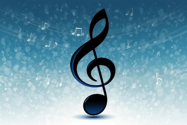Foto icono de nota musical aislado en diseño de ilustración de fondo azul abstracto