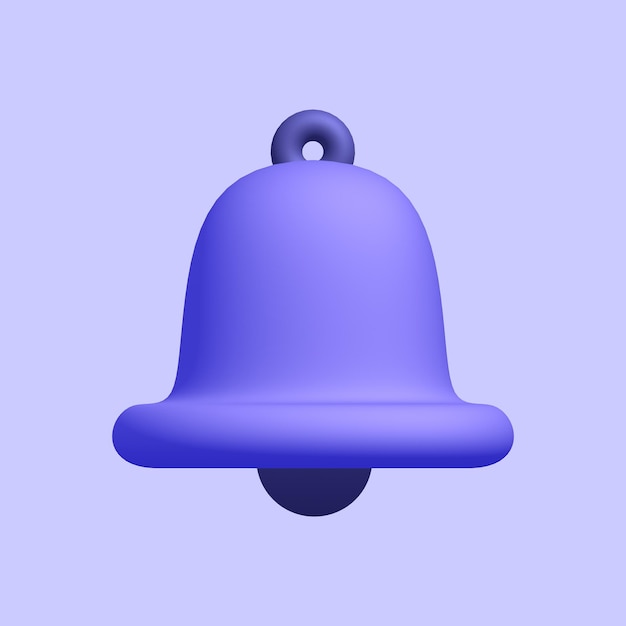 Icono de notificaciones aislado en azul 3D Render