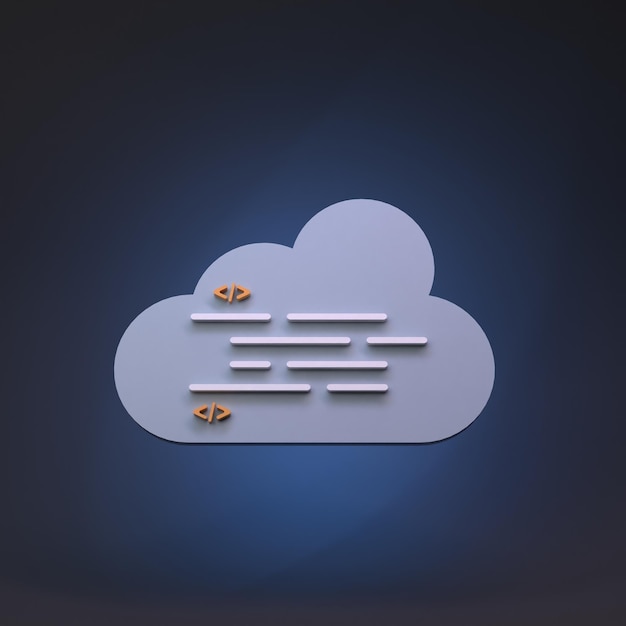 Icono de nube Concepto de almacenamiento en la nube Render 3d