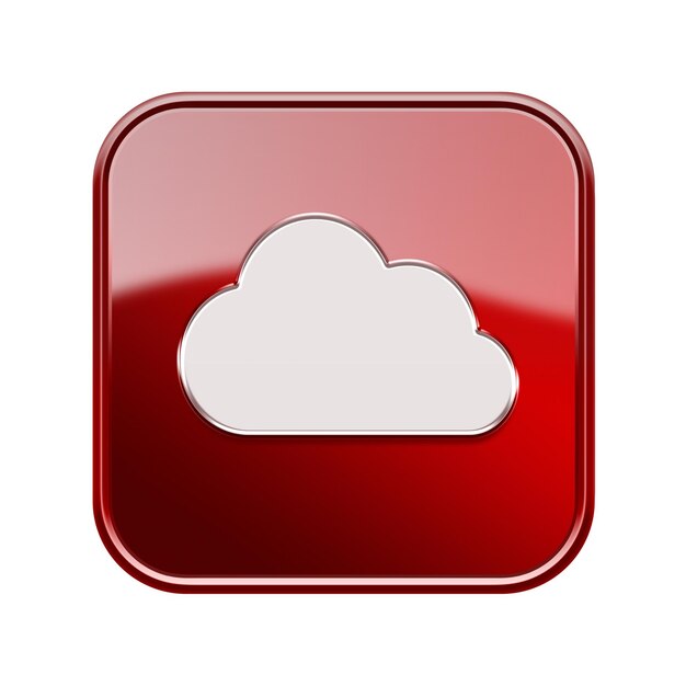 El icono de la nube es rojo brillante
