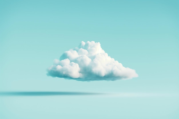 El icono de la nube minimalista flota contra un fondo azul pastel calmante que simboliza la simplicidad y la calma