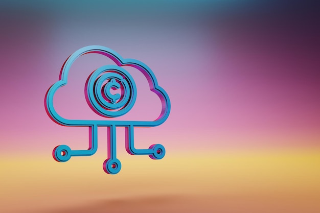 El icono de la nube de monedas de criptomoneda hermoso azul Los íconos del símbolo de la moneda de criptomonedas en multicolores brillantes