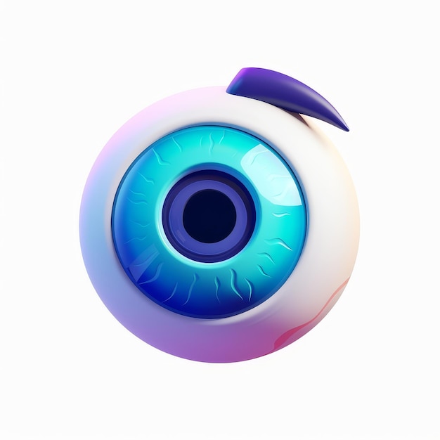 Foto icono de un ojo identificador de investigación de la salud concepto de óptica 3d icono moderno lowpoly dibujos animados aspecto mínimo