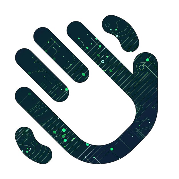 icono de onda de la mano textura de la tecnología verde