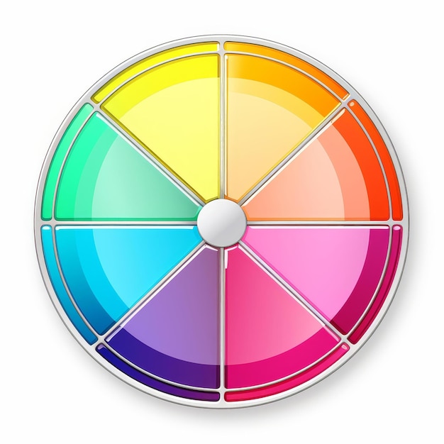Foto icono de la paleta de colores minimalista y nítida sobre un fondo blanco