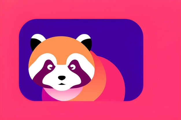 Un icono de panda rojo