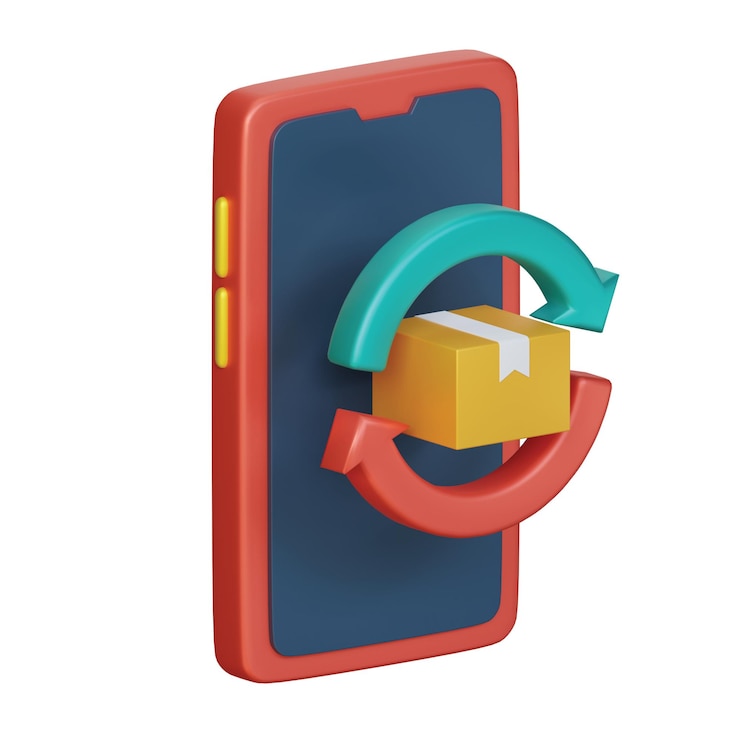 Foto icono de paquete de teléfono de entrega 3d