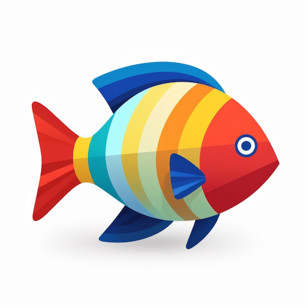 Icono De Peces De Colores Sobre Fondo Blanco Diseño Vibrante Y Juguetón