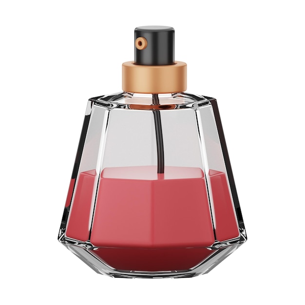 Icono de perfume de cosmética y belleza premium representación 3d sobre fondo aislado