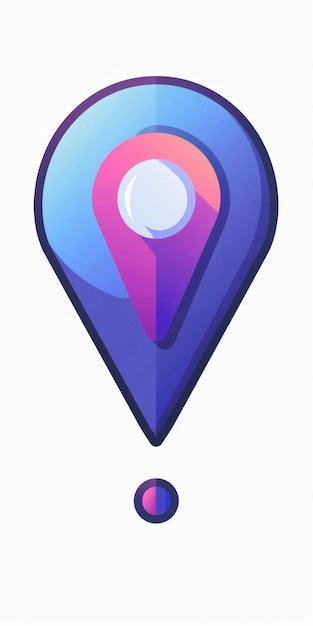 Foto el icono del pin del mapa 3d moderno en el fondo del gradiente