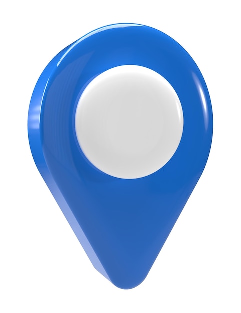 Icono de pin de mapa de ubicación azul de renderizado 3D