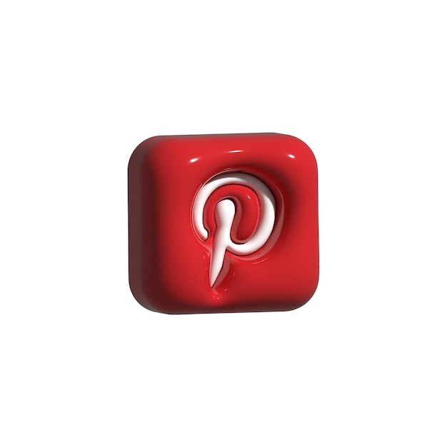 el icono de pinterest 3d