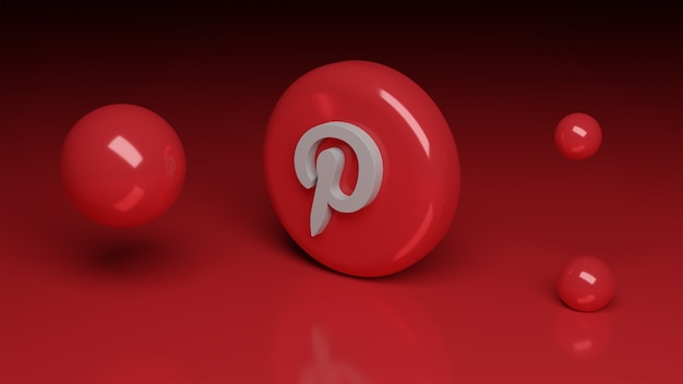 Icono de Pinterest 3D