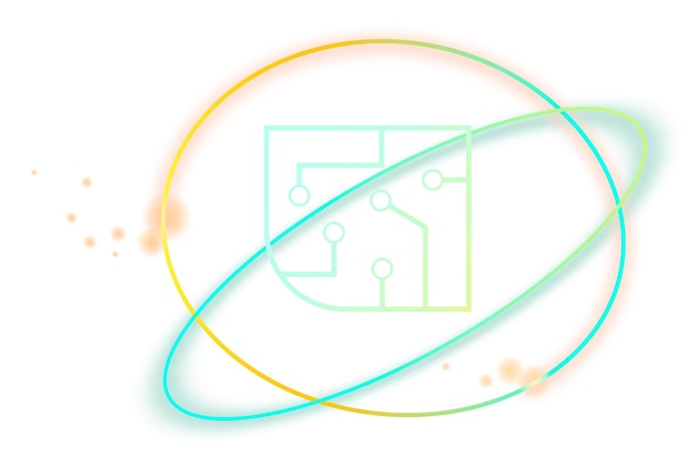 El icono de la placa de circuitos de neón Png de fondo transparente