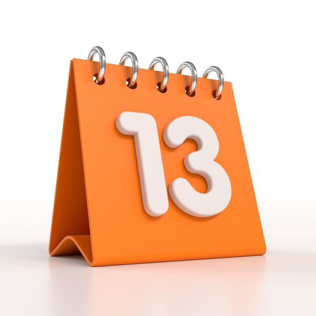 Icono de plan de calendario diario con renderizado número 3d