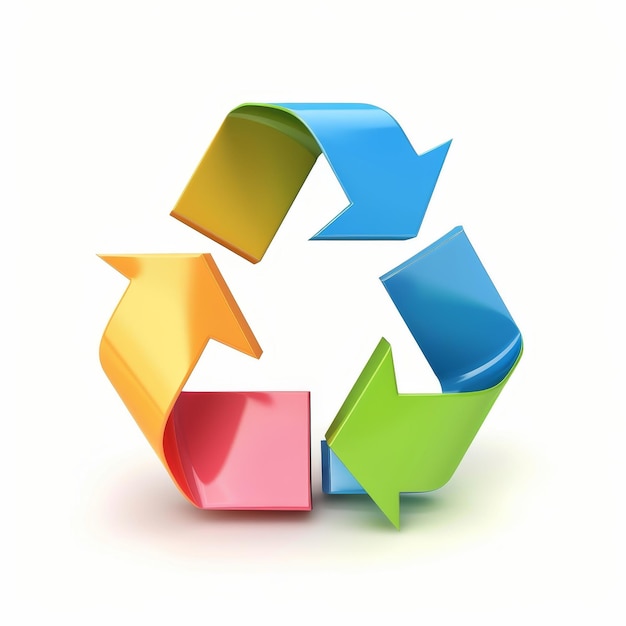 Icono plano 3D colorido de un símbolo de reciclaje