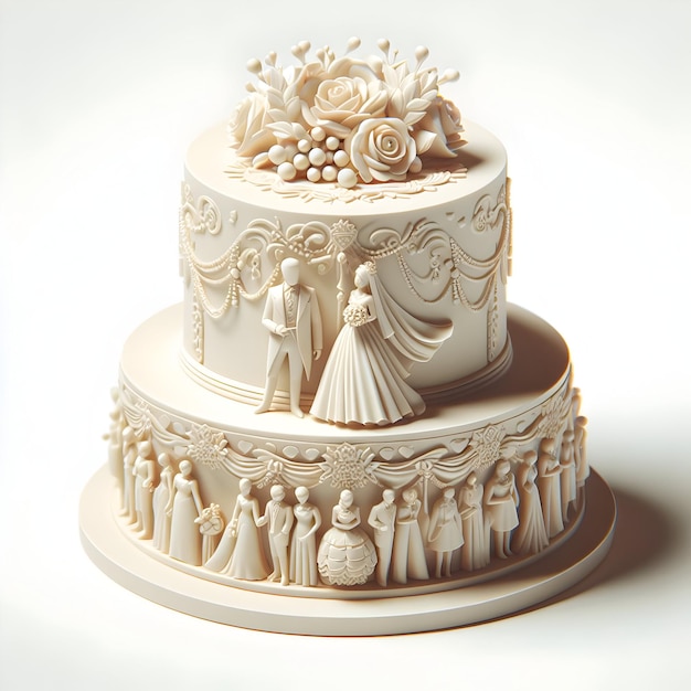 Icono plano en 3D como captura de los detalles intrincados de la invitación de boda