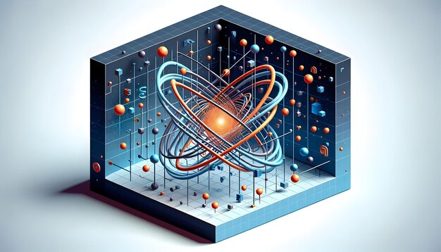 Foto icono plano 3d como dinámica de datos una cuadrícula digital dinámica que representa la fluidez de los datos en los negocios