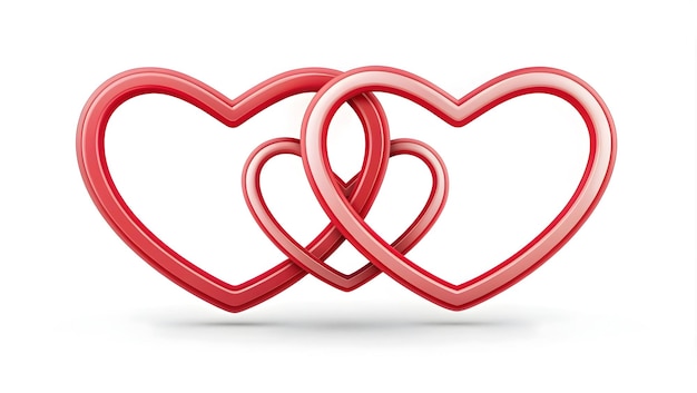 Icono plano 3d como Dos Corazones y brazos entrelazados concepto como Dos corazones con brazos entrelacados y ampl
