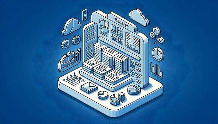 Foto icono plano 3d como icono de resumen de datos con espacio para texto y gráficos en un fondo azul concepto como a