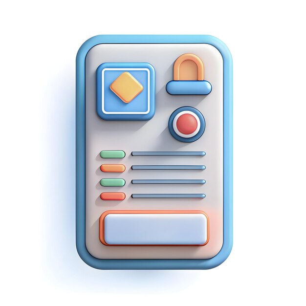 Icono plano 3d como ilustración de la aplicación del cliente con área en blanco para el concepto de texto personalizable como A