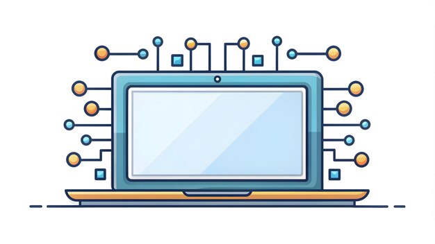 Icono plano 3d como ilustración de transformación digital con área en blanco para concepto de texto personalizable como