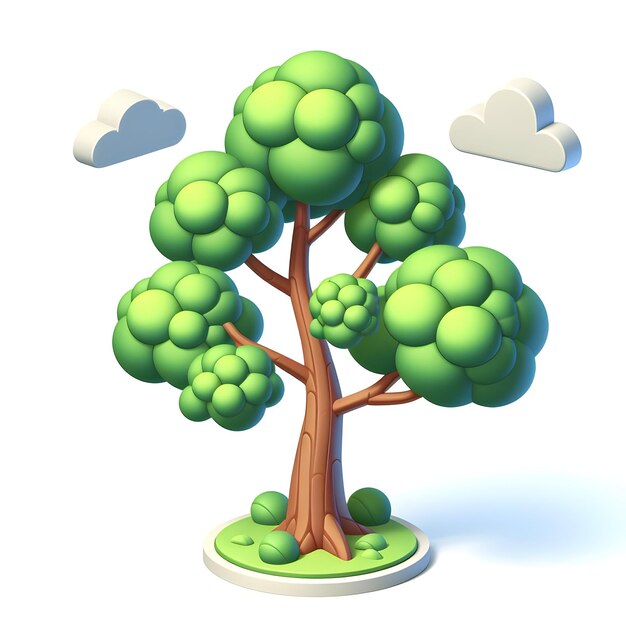 Foto icono plano 3d majestic ash tree aislado en fondo blanco con hojas compuestas y robusto