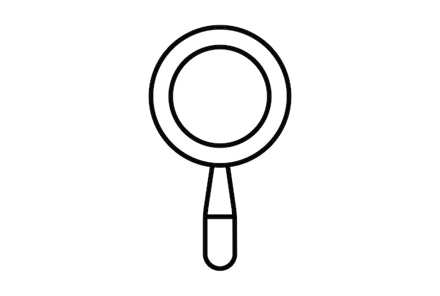 Icono plano de lupa símbolo de forma de línea minimalista ilustración de signo negro