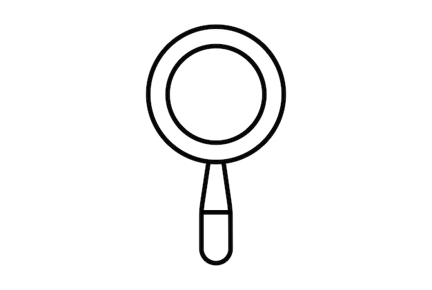 Icono plano de lupa símbolo de forma de línea minimalista ilustración de signo negro