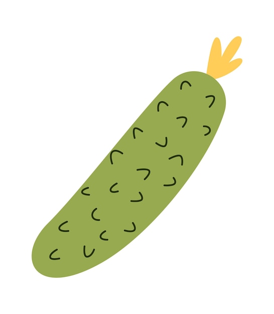 Icono plano de pepino verde Cultivo de hortalizas de granja
