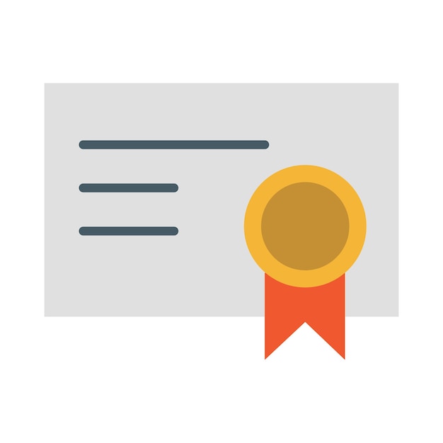 Icono plano vectorial de certificado para uso personal y comercial