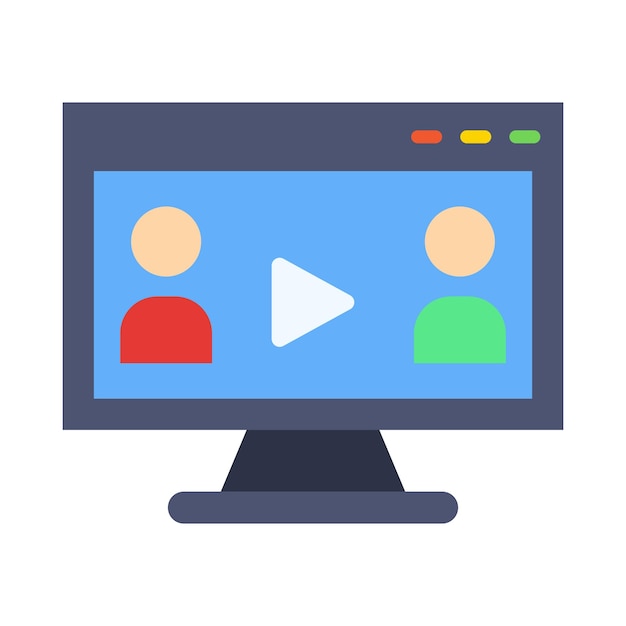 Icono plano vectorial de webinar para uso personal y comercial