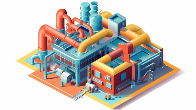 Icono de la planta de conductos de aire acondicionado AI generativo