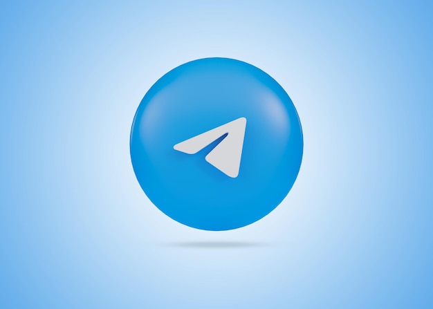 Icono de procesamiento 3D de Telegram con un bonito fondo