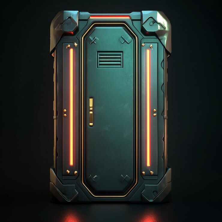 Foto icono de puerta de seguridad 3d ilustración de punto de acceso controlado logotipo
