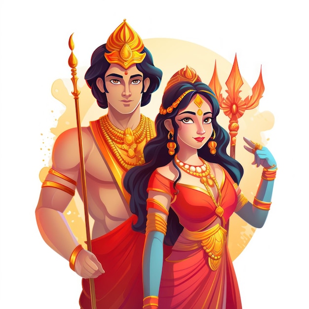 Icono de Rama y Sita para el Diwali