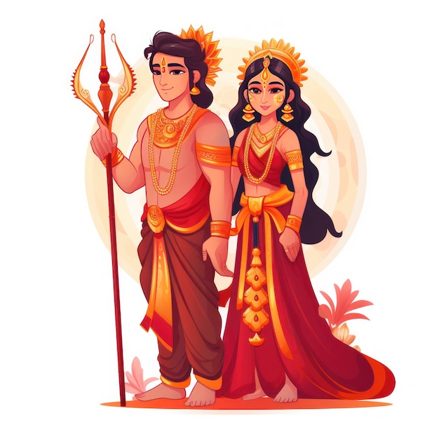 Icono de Rama y Sita para el Diwali