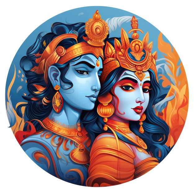 Icono de Rama y Sita para el Diwali