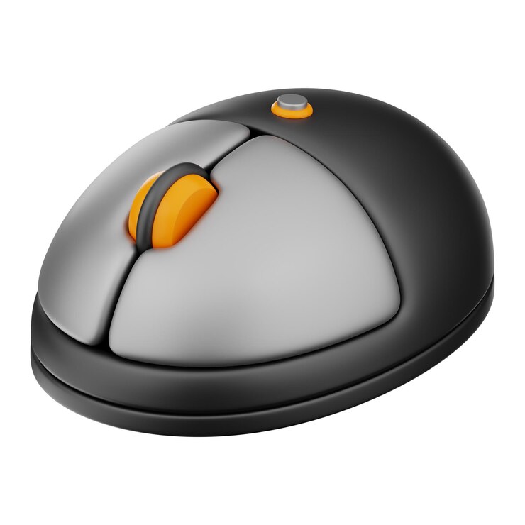Foto icono de ratón de piezas de computadora premium representación 3d sobre fondo aislado
