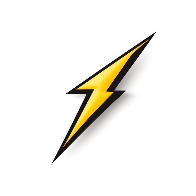 El icono del rayo cargado por el impacto electrifica brilla en el lienzo blanco