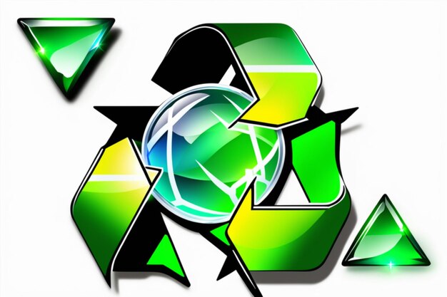 Foto icono de reciclaje de vector verde